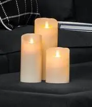 [Florabelle Living] Set 3 Led Candle 23X9Cm W/Remote - Ivory