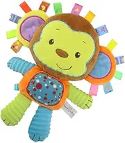 StoHua Inchant Monkey Taggie Activity Blanket and Sensory Toy - Toddler, Big Kid - Monkey - Brown, Yellow - 33CM x 30CM - 1 x Tag toy