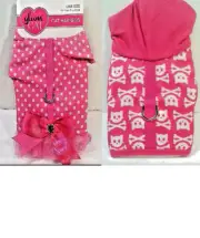 Pink Polka Dotted Tutu or Crossbones Glam Cat Harness one size New
