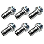 6PC Water Cooling Barb Fitting 2-Touch Fitting G1/4 Thread Hose Pagoda Connector
