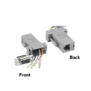 10x DB9 Female to RJ12(6P6C) Female Modular Adapter Converter Serial Connection