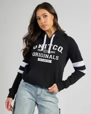 [Unit] Unit Women's College Pullover Hoodie in Black Size Small S Black