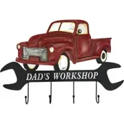 Set 2 Dads Workshop Red Truck With Hooks 61x41cm