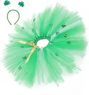 FOYTOKI Tutu Skirt Headband Patrick's Day Tutu Dress for Kids Party Accessory