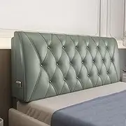 Soft Faux Leather Upholstered Full Headboard Tufted Button Headboards for Double/Queen/King Size Bed Soft Case Support Cushion Use with A Headboard,Green1,59/150cm(Full)