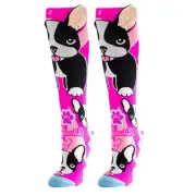 Crazy Socks FRENCHIE | Girls Boys Adults Fun Novelty Knee High - Size fits Most