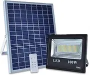 ORHIDAM Solar Street Light 100W Waterproof, Outdoor Solar LED Flood Lights with Remote Control, IP66 Waterproof for Fence, Garden, Pool, Barn, Lawn