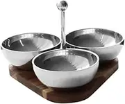 YWJLQH Divided Nut Bowls Fruit Bowl Easy to Clean with Handle Rustproof Dessert Bowl Snack Server for Kitchen Olives Chips Party