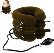 Cervical Neck Traction Device, Adjustable Inflatable Neck Stretcher with 3 Built-in Airbag Support Neck Pain Relief & Decompression
