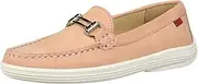 [MARC JOSEPH NEW YORK] Kids Boys/Girls Leather Double Bit Driver Shoe, Blue Nubuck, 4 M US Little