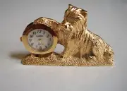 Gold Finish Number Dial CAT Mini Collectible Fashion Desk Clock