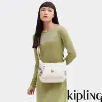 在飛比找Yahoo奇摩購物中心優惠-『牛角包』Kipling 米杏豹紋印花多袋實用側背包-GAB