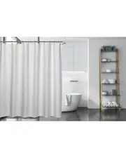 Moda at Home Quaker Waffle 3pc Shower Curtain Set with 12 Shower Hooks