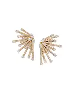 Nadri Cubic Zirconia Starlet Jacket Earrings in Gold Tone