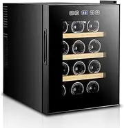 TT-YED Home Wine Refrigerator, Constant Temperature Wine Cellar with Glass Door, Tabletop Air-Cooled Wine Cabinet, 10-18 Bottle Capacity, LED Lighting, Single Zone Wine Cooler,C