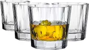 Nude Hemingway Crystal Whiskey Glasses Set of 4 for Home Bar and Dining