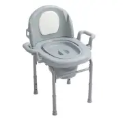 Bedside Commode Toilet Chair 3 Height Adjust Portable Toilet Chair With Back MUF