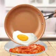Frying Pan 8 /10/ 12 Pan Nonstick Copper Frying Pan with Lid Small Safe Saucepan