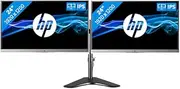 Dual HP EliteDisplay E243i 24-in IPS LED Monitor + Articulating Dual Display Mount (Renewed)