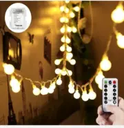 WERTIOO 33ft 100 LEDs Battery Operated String Lights Globe Fairy Lights with...