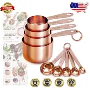 Precision Measuring Cups and Spoons Set - 9 Sturdy Stainless Steel Kitchen Tools