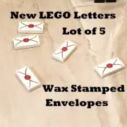 New LEGO Pirate Mail Wax Stamped Envelopes Printed Lot of 5 Castle Office Gear