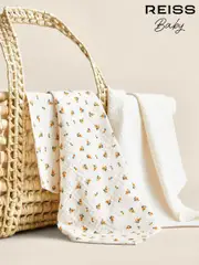 Reiss Lemon Jamie Floral Print Mix 100% Cotton Muslins 4 Pack (AN4939) | $60