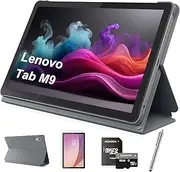 [Lenovo] Tab M9 9" HD LCD Tablet, 8-Core MediaTek Helio G80 Processor, Android 12 or Later, 3GB RAM 32GB Storage, Long Battery Life, Dolby Atmos, Front Camera, w/64GB SD Card &Folio Case&Film&Stylus Pen