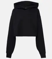 [Alo Yoga] Alo Yoga Bae cropped cotton-blend hoodie AU 14 black