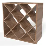 Solid Oak Diamond Cube 30 Bottles Wine Rack
