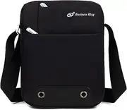[DGXWLLW] Small Crossbody Messenger Bag for Men Women, Trendy Men's Water Resistant Portable Bag Shoulder Bag Lightweight Casual Man Purse Wallet for Business Office Travel, Black, Black