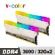 v-color 全何 Prism Pro 系列 DDR4 3600 64GB (32GBX2) RGB 桌上型超頻記憶 (銀色)