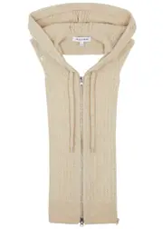 Veronica Beard Bunny Hooded Cable-knit Dickey - Cream - One Size ONE SIZE