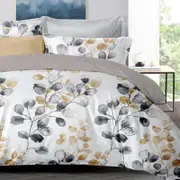 Dreamfields Double Eden Leaves Design Soft Quilt/Doona/Duvet Cover Set