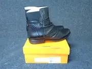 NEW Miz Mooz Laney Wide Leather Ankle Boots Black EU 41 (SS13)