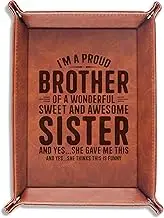 INNObeta Gifts for Brother, Brother Gifts from Sister, Valet Tray for Males, Unique Bedside Tray with Keychain