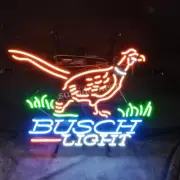 19"x15" Pheasant Bvsch Light Neon Beer Sign Real Glass Wall Lamp Custom