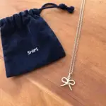 日本 SHIPS SILVER RIBBON NECKLACE 純銀蝴蝶結項鍊