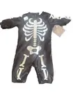 Pottery Barn Kids Skeleton Costume Glow in Dark Bodysuit Babies Size 6-12 Mo NWT