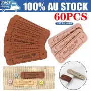 60Pcs Tags Handmade With Love Labels Clothing Tags DIY Crafts Sewing 55x15mm AUS
