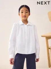 White Long Sleeve Ruffle Collar School Shirt (3-14yrs) (C52970) | $15 - $22