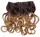 Clip-In Extension Hair Extension Wide Curls Ombre Red Brown Dark Blonde