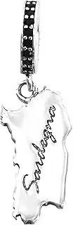 [LES FOLIES DI PAOLA GRIECO] Sardinia Italy Souvenir Charm 925 Silver Charm - Les Folies Fits Pandora Sterling Silver Cubic Zirconia, Sterling Silver, Cubic Zirconia