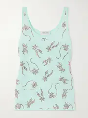 [16ARLINGTON] 16ARLINGTON - Gilda Embellished Chiffon Tank - Light blue - UK 8 UK 8 Blue