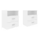 Vidaxl Bed Cabinets 2 Pcs White 50X32x60 Cm Fur,Wood Bedside Tables