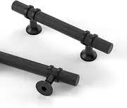 Asidrama 10 Pack 3 Inch(76mm) Knurled Matte Black Kitchen Cabinet Handles, Cabinet Pulls Kitchen Cabinet Hardware Cupboard Handles Drawer Pulls