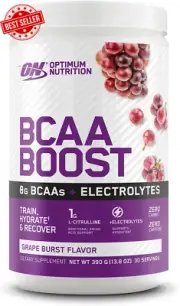 BCAA BOOST 8G BCAA + Electrolytes Powder, Grape Burst Flavour, 390G, 30 Servings
