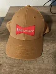 New Budweiser Bud Red Adjustable Curved Bill Embroidered Hat Cap Tan Snap back