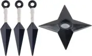 NARUTO Ninja Weapon Cosplay (Kunai + Shuriken) 13cm Set of 3 Boxed White I3C