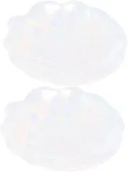 DRESSOOS 2pcs Palette Scraper Clippers Nail Pigment Tray Nails Nail Practice Plates Manicure Display Pedicure Cuticle Bristles Tool Clear Nail Kit Toenail Nail Painting Lead- Glass